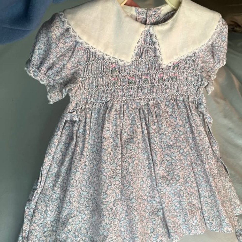 Polly Flinders 2T Vintage floral baby girl's / toddler dress size T2